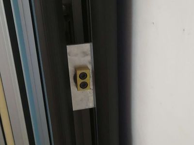 Hotel partition telescopic door connected to iron plate